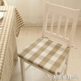 新品 环保面料 布艺餐椅垫坐垫 拉链可拆洗 奶茶格子可拆海绵垫