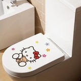 韩版hello kitty可爱马桶贴纸防水浴室贴 卫生间厕所装饰卡通墙贴