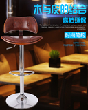 欧式吧台椅复古家用高脚凳前台靠背椅子实木酒吧椅是浙江省13