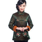 中式传统女装中老年棉衣妈妈装女士唐装上衣棉袄冬装夹棉长袖外套