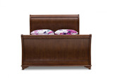 美式乡村法式橡木实木双人床现代简约婚床大床雪橇床卧室家具1.5m