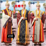 男士古装唐装汉服龙袍皇帝服装汉武帝太子大臣服演出服影楼拍照服