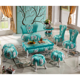 欧式沙发椅 布艺单人椅套装 客厅休闲小桌椅组合 高档美容院椅子
