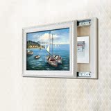 推拉气压遮挡电表箱配电箱装饰挂墙壁有框画欧式现代白框帆船系列