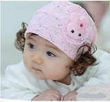 T235 韩版 兔子蕾丝假发发箍 儿童 宝宝 婴儿 发饰 发带 27g