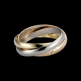 【阿扁香港代购】Cartier卡地亚专柜Trinity三色金戒指B4086100