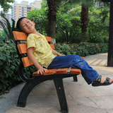 加厚木长椅子休闲铸铁公共花园椅公园椅 双人木条园林椅路椅