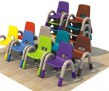 幼儿园早教亲子园儿童幼儿豪华型塑料靠背椅子儿童桌椅凳圆方靠背