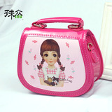 韩版时尚可爱迷你卡通包儿童包包公主斜挎包小女孩优质PU皮手机包