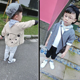 宝宝卡通外套秋季韩版童装儿童可两面穿外套男女童个性上衣1234岁