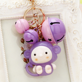韩国创意礼品可爱铃铛小猴子汽车钥匙扣女包包挂件钥匙链吊坠饰品
