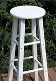 白色实木圆吧凳高脚凳 实木吧台椅 坐凳 橡木凳 洒吧椅梯凳实木凳