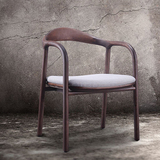 北欧实木休闲餐椅咖啡厅复古怀旧餐椅洽谈会议椅设计弯曲创意单椅
