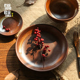 复古日式陶瓷盘子碟碗 日系釉下彩餐具 食品拍照道具拍摄影道具