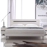 现代简约高箱床储物床双人床钢琴烤漆卧室床特价1.5米1.8米家具床