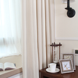 美式乡村田园书房卧室客厅飘窗咖啡色涤棉条纹布艺成品窗帘定制