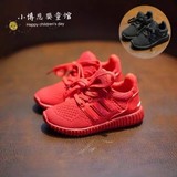 2016秋季韩版儿童运动鞋透气女童鞋小童男童网面跑步鞋软底黑红色