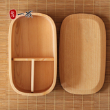 创意新款成人木质分格便当盒木饭碗日式学生饭盒午餐干果盒寿司盒