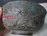 古玩 出土老物件杂项 老铜器 仿古纯铜碗双凤 古董杂件收藏特价