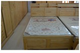 特价实木松木双人儿童床 带书架和储物功能床 1.8 1.5 1.2米床铺