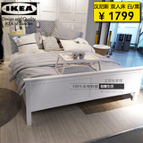 宜家床代购 汉尼斯 床架1.5米1.8米双人床实木床二人床现代简约床