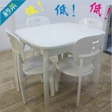 折叠餐桌推拉田园实木餐桌椅组合象牙白色餐桌韩式简约餐桌饭桌子
