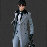 冬季潮男士风衣韩版修身中长款大衣男装风衣外套双排扣风衣男
