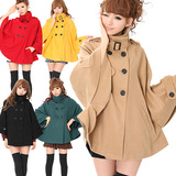 韩版冬新款仿羊绒毛呢斗篷大衣冬款女装外套不限胖瘦特价！