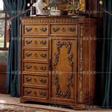 新款欧式美式古典实木大理石六斗柜高档卧室组合多层储物柜收纳柜