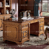 特价书房套装组合 欧美式实木大理石书桌椅 高档办公桌家用电脑桌