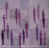 热卖新品 紫色浪漫纯手绘油画客厅卧室居家抽象装饰画 现代无框画