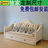 包邮小户型多功能沙发床可折叠双人床实木美式两用推拉沙发床1.5