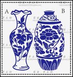 631A 青花瓷 花瓶墙贴纸 双面色 背景小品装饰 中式古典 多款