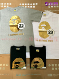 小猪宝日本代购 BAPE猿人头 男女情侣款 23周年纪念 烫金 短袖T恤