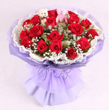 19朵红玫瑰花束 武汉鲜花速递 武汉实体鲜花店同城送花送女友礼物