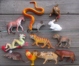 塑胶仿真 12/十二生肖静态动物模型组合 儿童动物玩具模型 大个