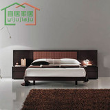【YIJU家具】现代烤漆板式床1.5／1.8软包床头双人床 单人床CW04