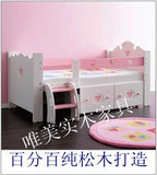 彩色油漆/儿童床/实木儿童床/公主王子床/婴儿床/护栏造型床/个性