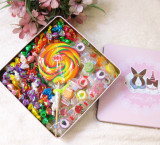 创意生日礼物送朋友闺蜜彩色波板糖棒棒糖水果切片千纸鹤糖果礼盒