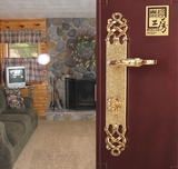 泰好工房门锁纯铜中式别墅大门锁实木门锁具全铜欧式复古门锁配件
