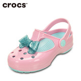 现货美国代购 Crocs卡骆驰童鞋夏季女童闪亮蝴蝶结小玛丽珍凉鞋