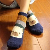 买5送1韩国地板袜成人睡眠袜珊瑚绒袜子女冬季加厚毛巾袜保暖短袜