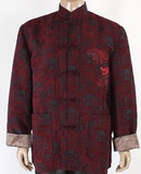 正品中式男装外套 ,冬装唐装加厚灯芯绒长袖上衣经典绣龙手工盘扣