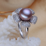 【亮丽珍珠】正品 11mm一12mm天然淡水珍珠戒指 无瑕 顶级馒头圆