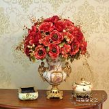 可瑞亚 喜庆浪漫法式玫瑰餐桌花 欧式仿真花套装假花玫瑰玄关花艺