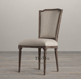 路易十六法式风格橡木实木餐椅 客供面料 出口尾单现货实拍
