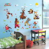 音乐派对墙贴纸幼儿园教室儿童房卧室宝宝房间卡通小动物装饰贴纸