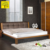 艾禧1.5米床1.8 米软靠床中式简约现代双人婚床高箱皮床卧室家具