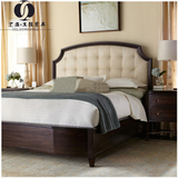 新中式床 实木床1.8米田园床现代别墅样板房床美式床高端卧室家具