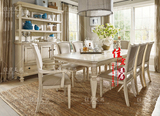 美式实木仿古白色做旧餐桌 法式乡村复古白蜡木餐桌椅组合定制